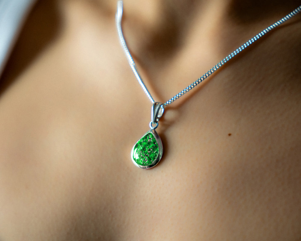 Ashes Tear Drop Pendant Spring Greens