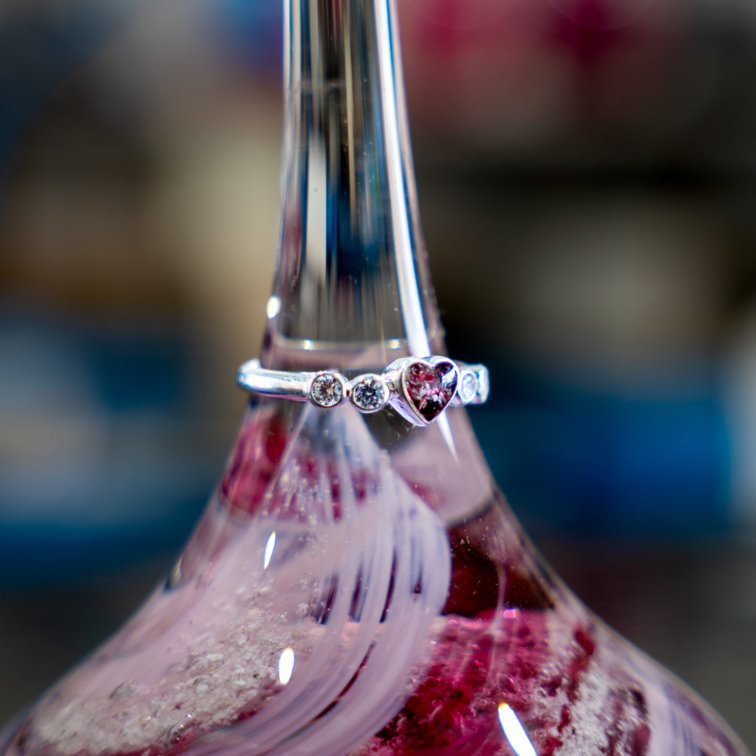 Heart Ring with Cubic Zirconia Stones