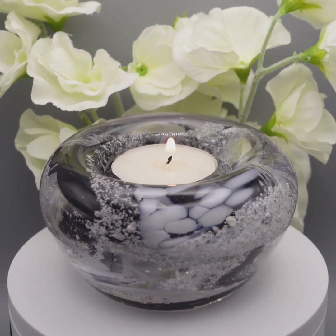 Ashes to glass candle holder