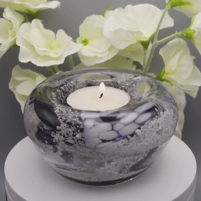 Ashes to glass candle holder
