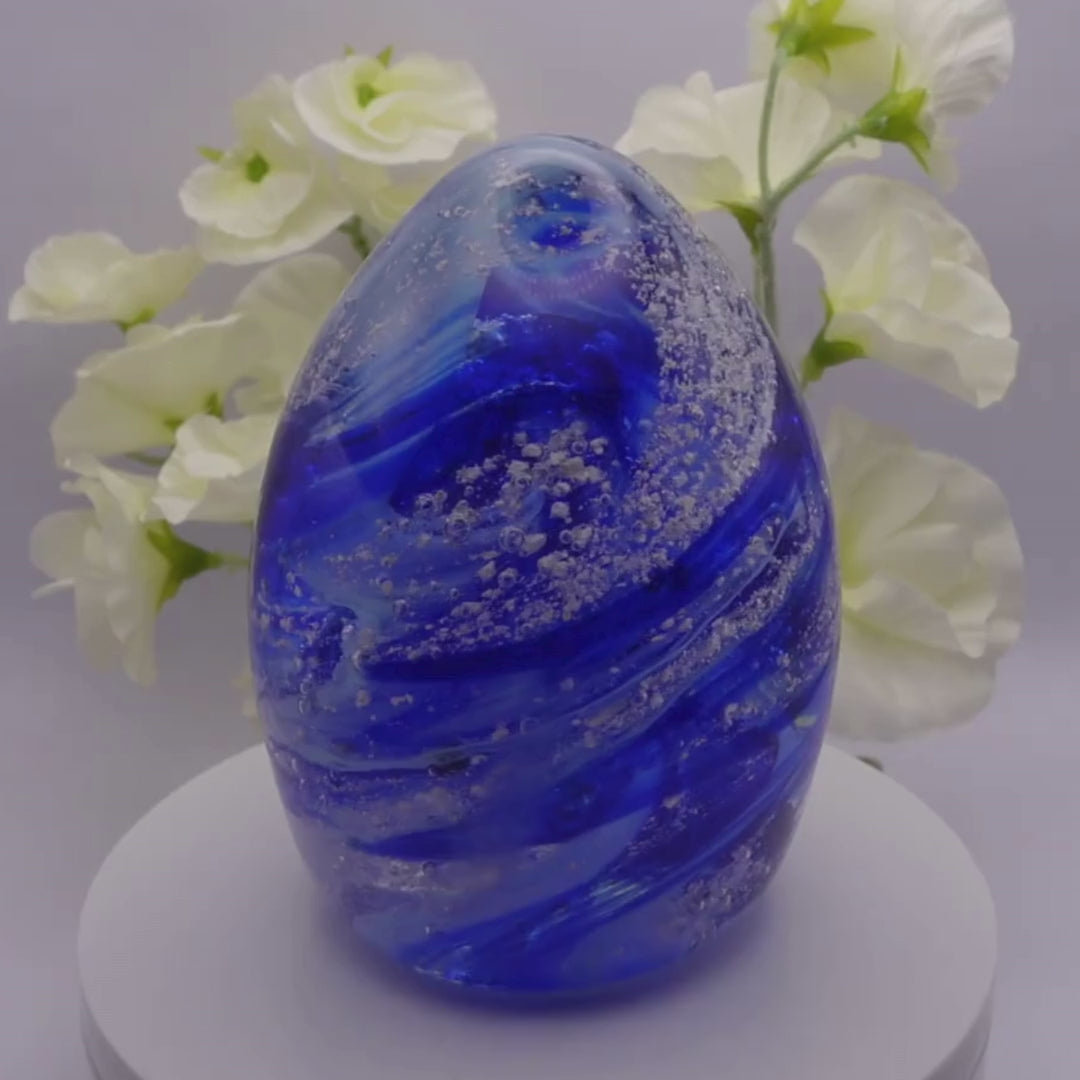 Ashes to glass oval paperweight