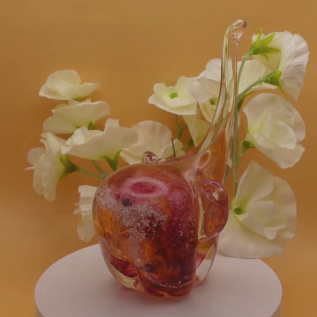 Ashes to glass elephant