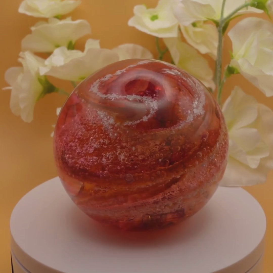 Ashes to glass round paperweight