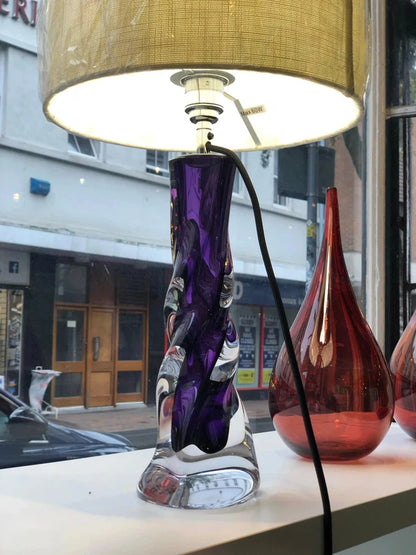 Vortex Table Lamps-Table lamps-Stuart Wiltshire Glass Outlet-Ruby-Medium-Stuart Wiltshire Glass Ltd
