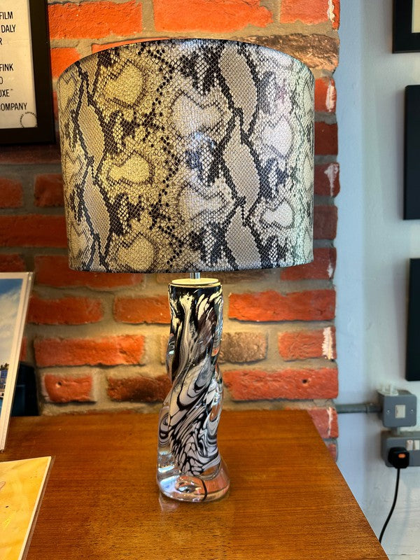 Vortex Table Lamps-Table lamps-Stuart Wiltshire Glass Outlet-Marbled-270mm base, total height 500mm-Stuart Wiltshire Glass Ltd