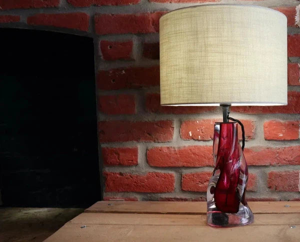 Vortex Table Lamps-Table lamps-Stuart Wiltshire Glass Outlet-Ruby-Medium-Stuart Wiltshire Glass Ltd